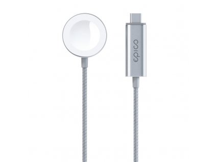 Nabíjecí kabel Epico USB-C na Apple Watch, 1,2m - stříbrný