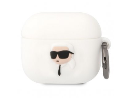 Pouzdro Karl Lagerfeld 3D Logo NFT Karl Head na Airpods 3 - bílé