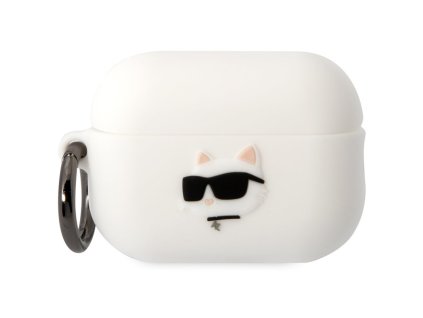 Pouzdro Karl Lagerfeld 3D Logo NFT Choupette Head na Airpods Pro 2 - bílé