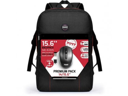 Batoh na notebook PORT DESIGNS Bundle Premium na 14/15.6" + Wireless Mouse - černý
