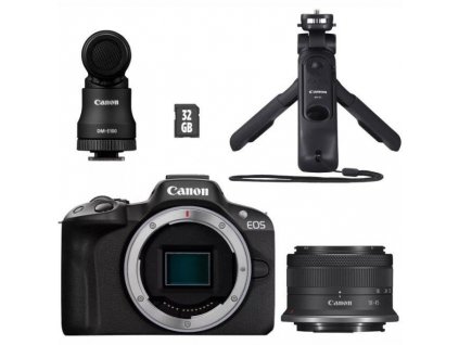 CSC fotoaparát Canon EOS R50 + RF-S 18-45 CREATOR KIT, černý