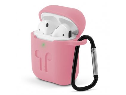 Pouzdro Epico Outdoor Cover s karabinou pro Apple Airpods Gen 1/2 - růžové