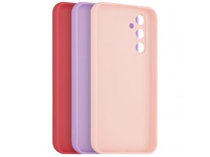Set krytů na mobil FIXED Story na Samsung Galaxy A54 5G - červený/růžový/fialový