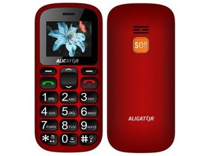 Mobilní telefon Aligator A321 Senior Dual SIM - černý/červený
