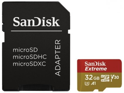 Paměťová karta Sandisk Micro SDHC Extreme 32GB UHS-I U3 (100R/60W) + adaptér