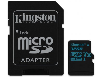 Paměťová karta Kingston Canvas Go! MicroSDHC 32GB UHS-I U3 (90R/45W) + adapter