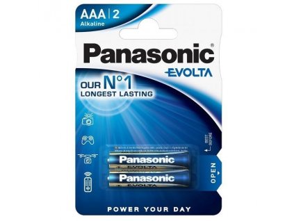 Baterie alkalická Panasonic Evolta AAA, LR03, blistr 2ks