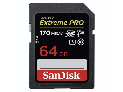 Paměťová karta Sandisk SDXC Extreme Pro 64GB UHS-I U3 (170R/90W)