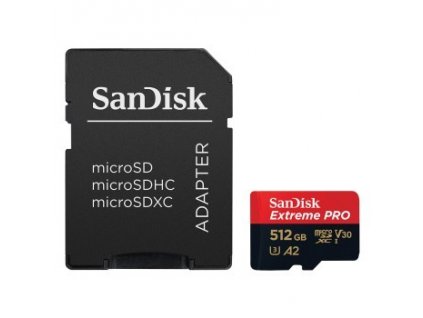 Paměťová karta Sandisk Micro SDXC Extreme Pro 512GB UHS-I U3 (170/90W) + adaptér