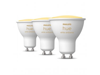 Chytrá žárovka Philips Hue Bluetooth, 4,3W, GU10, White Ambiance, 3ks