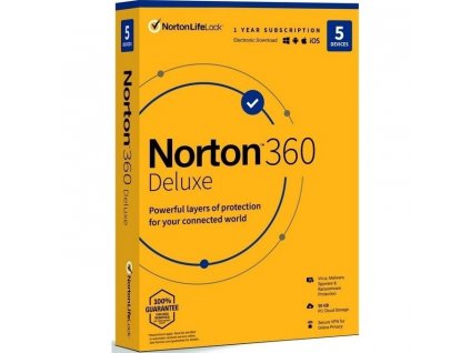 Software Norton 360 DELUXE 50GB CZ 1 uživatel / 5 zařízení / 12 měsíců (BOX)