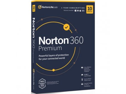 Software Norton 360 PREMIUM 75GB CZ 1 uživatel / 10 zařízení / 12 měsíců (BOX)