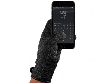 Rukavice MUJJO Dvouvrstvé dotykové pro SmartPhone - velikost S - černé