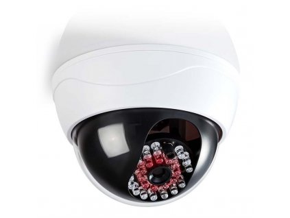 Maketa zabezpečovací kamery Nedis s infračervenou LED, dome, IP44, venkovní i vnitřní