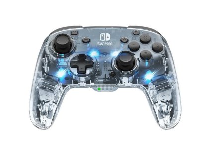 Gamepad PDP Afterglow Wireless Deluxe pro Nintendo Switch - průhledný