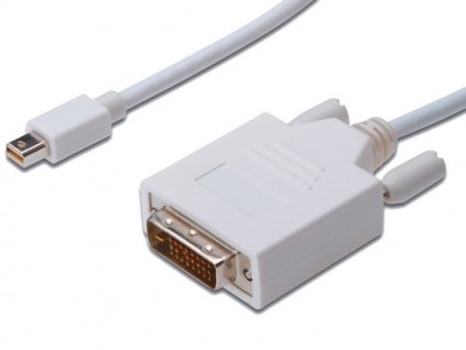 Kabel PremiumCord Mini DisplayPort / DVI, M/M, 1m - bílý
