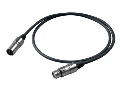 Kabel Proel XLR/XLR, M/F, bulk, 3m - černý