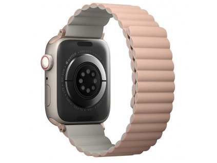 Řemínek Uniq Revix Reversible na Apple Watch 38/40/41mm - růžový/béžový