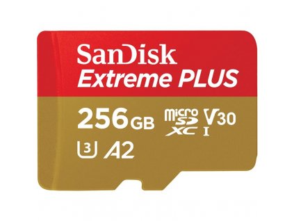 Paměťová karta SanDisk Micro SDXC Extreme Plus 256GB UHS-I U3 (200R/140W) + adaptér