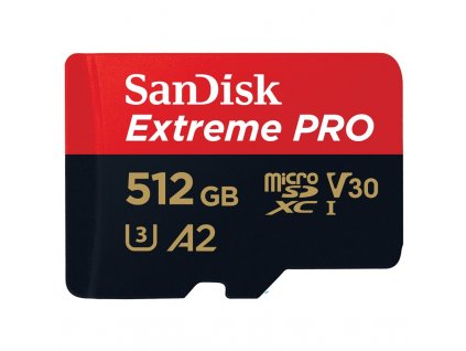 Paměťová karta SanDisk Micro SDXC Extreme Pro 512GB UHS-I U3 (200R/140W) + adaptér