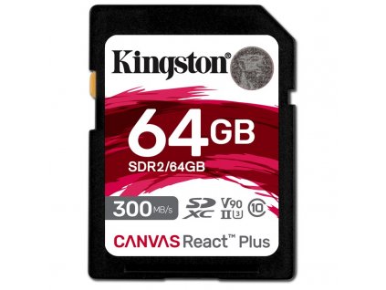 Paměťová karta Kingston Canvas React Plus 64GB SDXC UHS-II (300R/260W)