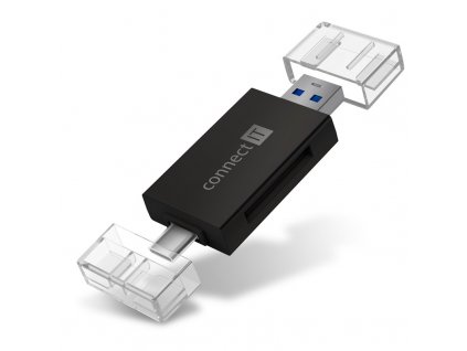 Čtečka paměťových karet Connect IT USB-C/USB-A - černá