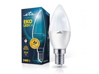 Žárovka LED ETA EKO LEDka svíčka 4W, E14, teplá bílá