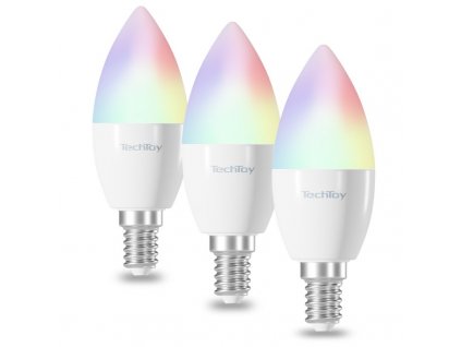 Chytrá žárovka TechToy RGB, 4,5W, E14, 3ks