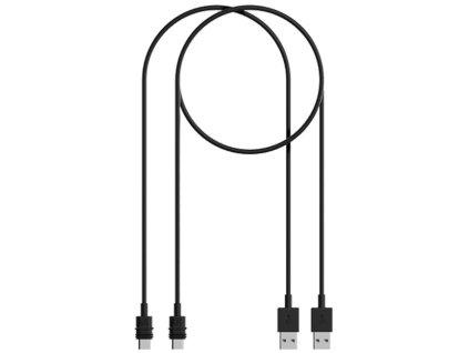 Kabel Quad Lock USB-A/USB-C, 1,5 m + 0,5 m - černý