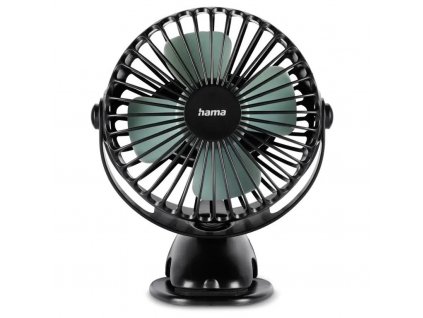 Ventilátor Hama stolní, USB, s klipem, 3 rychlosti - černý