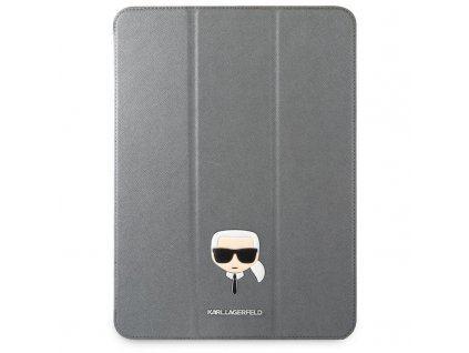Pouzdro na tablet Karl Lagerfeld Head Saffiano na Apple iPad Pro 11" - stříbrné