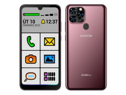 Mobilní telefon Aligator S6100 Senior - vínový