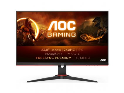 Monitor AOC 24G2ZE 23.8",LED, IPS, 0.5ms, 1000:1, 350cd/m2, 1920 x 1080, - černý