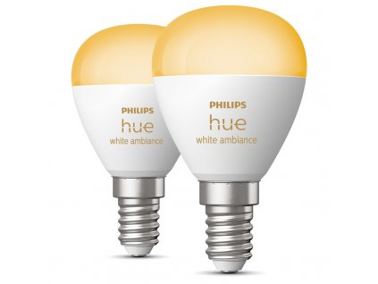 Chytrá žárovka Philips Hue Bluetooth, 5,1W, E14, White Ambiance, 2ks