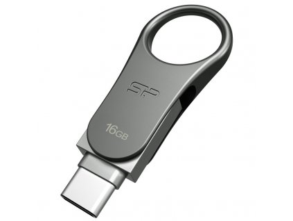 Flash USB Silicon Power Mobile C80 16 GB, USB-C / USB 3.2 Gen 1 - stříbrný