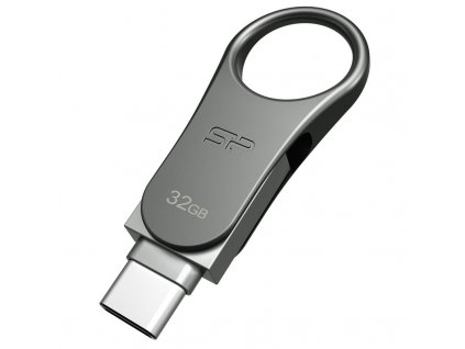 Flash USB Silicon Power Mobile C80 32 GB, USB-C / USB 3.2 Gen 1 - stříbrný