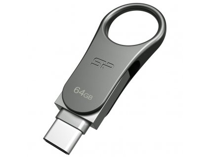 Flash USB Silicon Power Mobile C80 64 GB, USB-C / USB 3.2 Gen 1 - stříbrný
