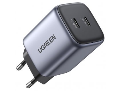 Nabíječka do sítě UGREEN Nexode 2x USB-C PD, 45W - šedá