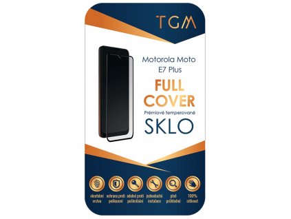 Tvrzené sklo TGM Full Cover na Motorola Moto E7 Plus - černé