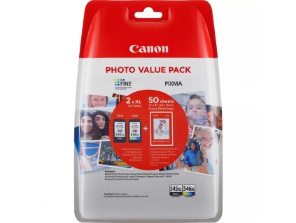 Inkoustová náplň Canon PG-545XL/CL-546XL, 400/300 stran, Photo Value Pack, CMYK