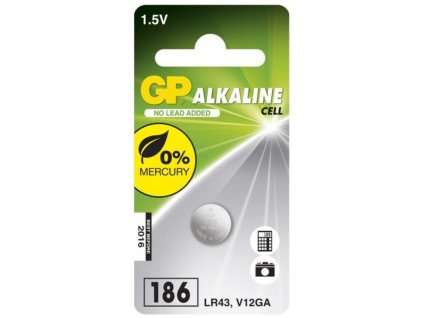 Baterie alkalická GP LR43, 186, blistr 1ks