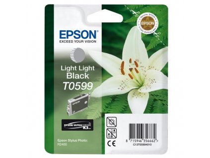 Inkoustová náplň Epson T0599, 13 ml - světle černá