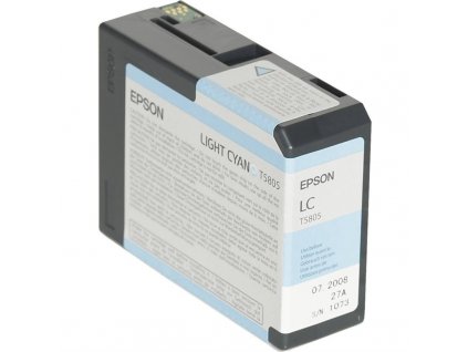 Inkoustová náplň Epson T5805, 80 ml - světle azurová