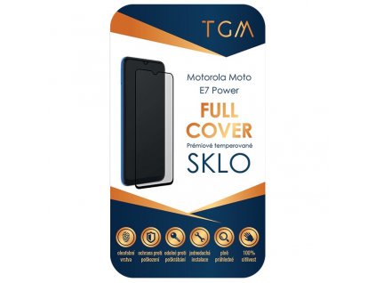 Tvrzené sklo TGM Full Cover na Motorola Moto E7 Power - černé