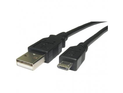 Kabel AQ Micro USB - USB 2.0 A kabel, M/ M, 1,8 m - černý
