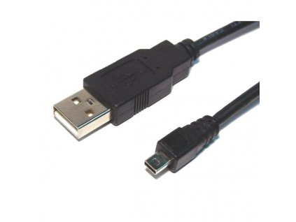 Kabel AQ Mini USB 8pin - USB 2.0 A kabel, M/M, 1,8 m - černý