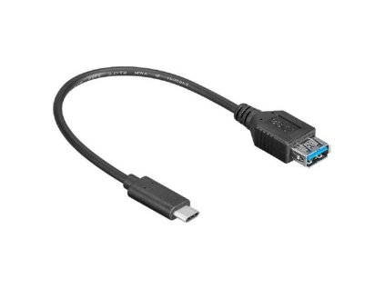 Kabel AQ USB 3.1 USB-C samec - USB 3.0 A samice , 0.2 m - černá