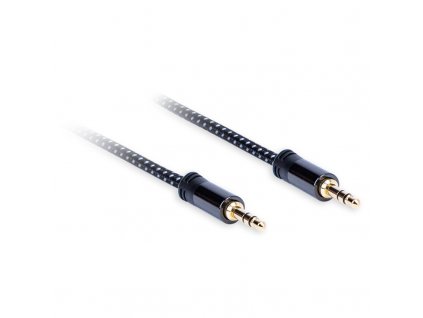 Kabel AQ 3,5 mm Jack/3,5 mm Jack, M/M, 0,75,m - černý