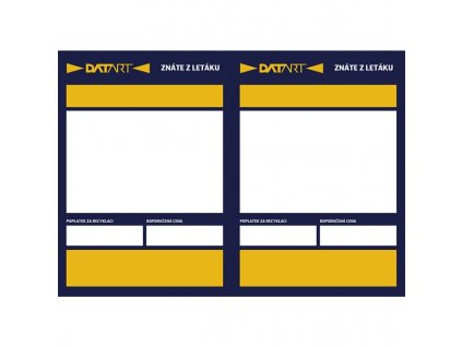 POSCENOVKADATA5LET - cenovka Datart A5 akce, 100 ks