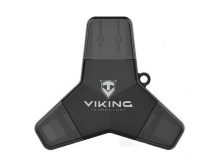 Flash USB Viking 128GB, USB/USB-C/Micro USB/Lightning - černý